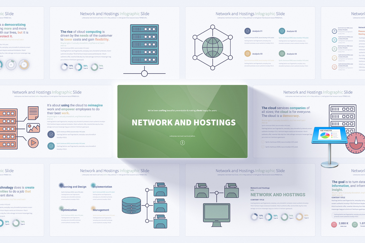 Network and Hosting Keynote Infographics Slides